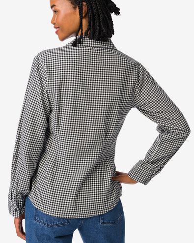 dames overshirt Donna flanel ruiten zwart/wit zwart/wit - 36205170BLACKWHITE - HEMA