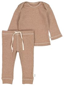 Newborn-Set, Shirt und Hose, gerippt braun braun - 1000020597 - HEMA