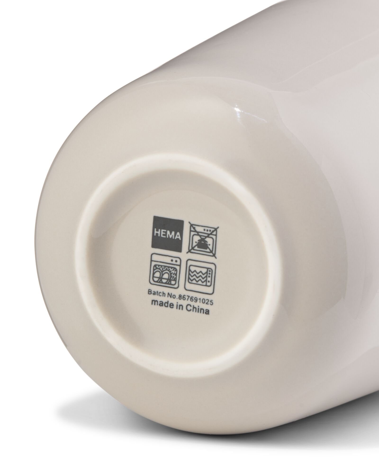 cappuccinomok 350ml Knap new bone china grijs - 80660312 - HEMA