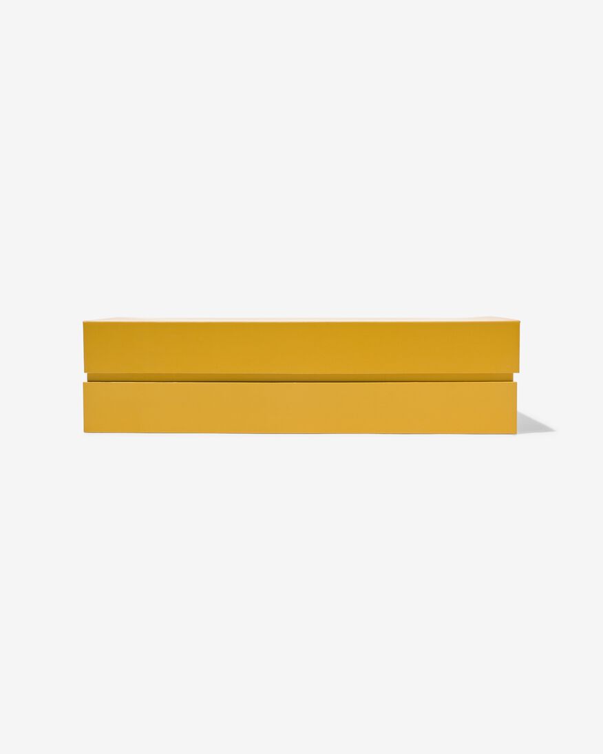boîte de rangement décorative avec couvercle 21x30.8x8 jaune - 13323033 - HEMA