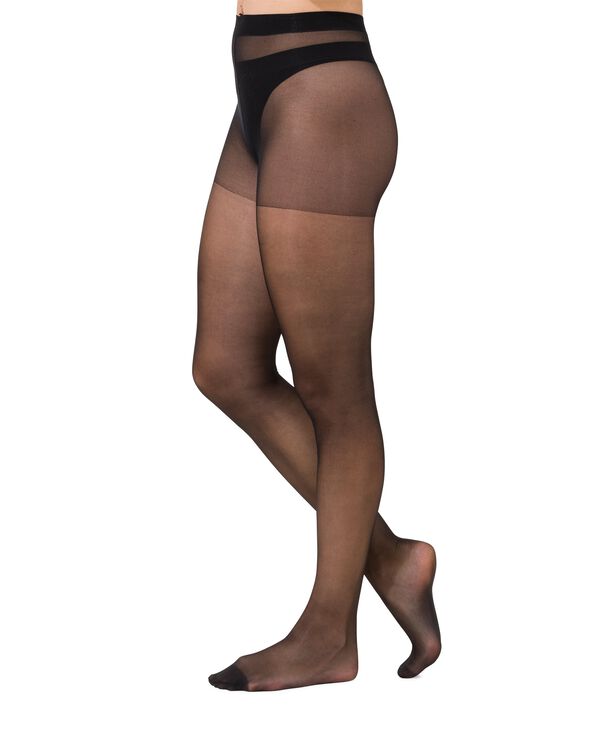 4-pak glans pantys 20 denier zwart zwart - 1000000737 - HEMA