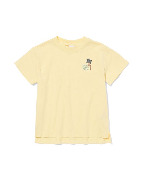 kinder T-shirt palm lichtgeel lichtgeel - 30717505LIGHTYELLOW - HEMA