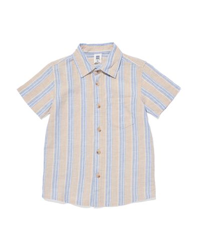 chemise enfant avec lin rayures bleu 134/140 - 30781683 - HEMA