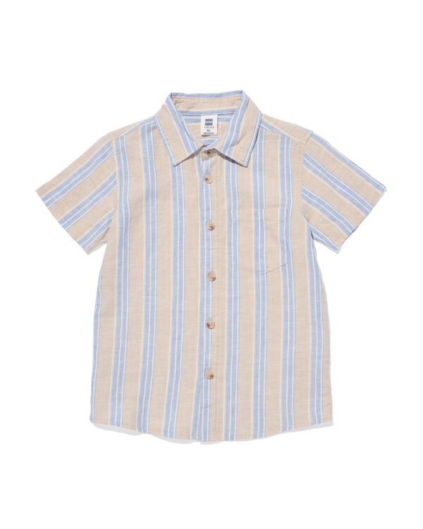 Kinder-Oberhemd, mit Leinenanteil, gestreift blau blau - 30781678BLUE - HEMA