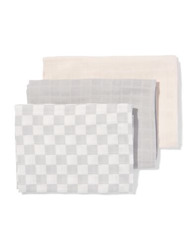 Mullt&uuml;cher 60 &times; 60 cm, Karomuster &ndash; 3 St&uuml;ck - 33306160 - HEMA