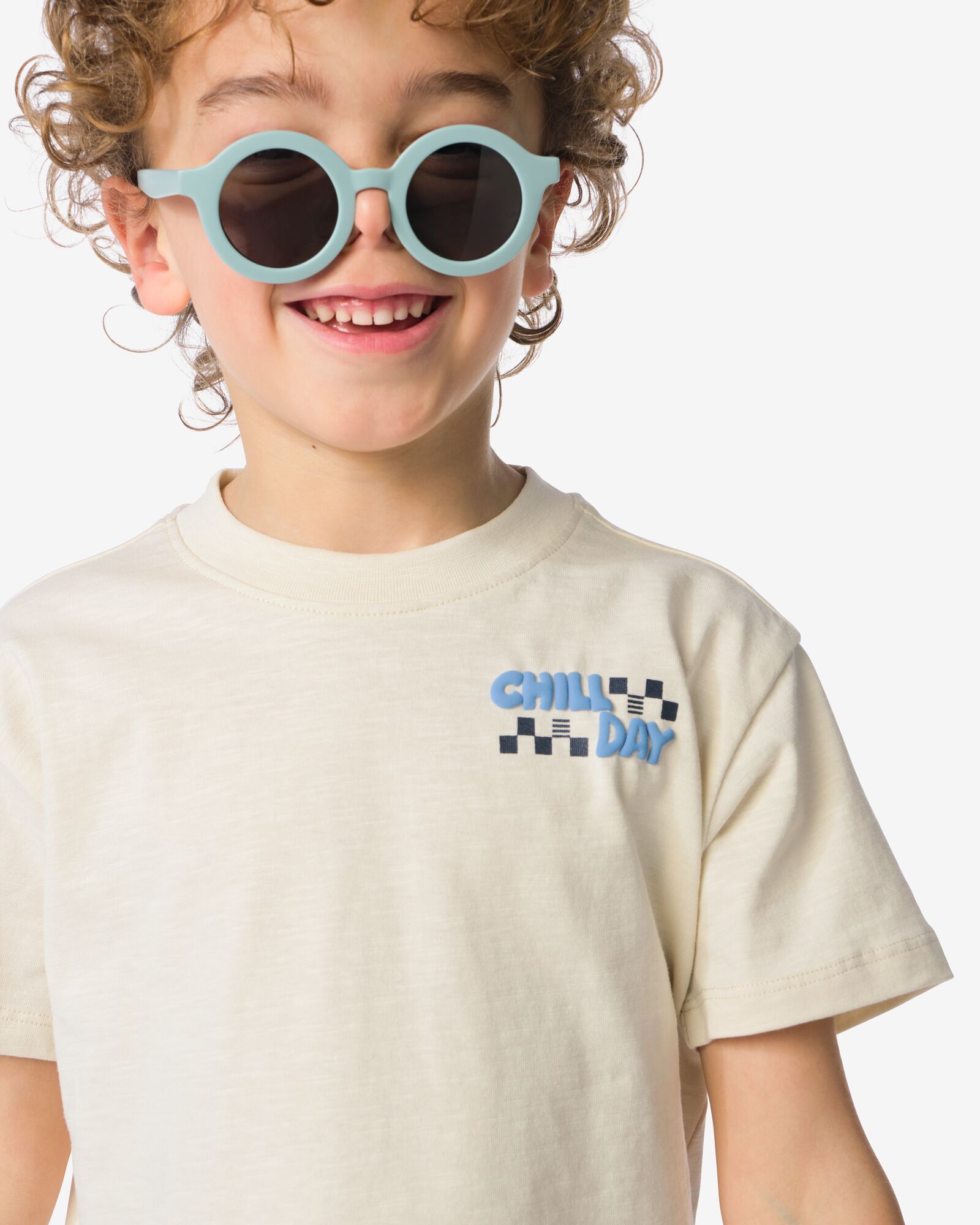 kinder T-shirt ijsjes ecru ecru - 30712903ECRU - HEMA