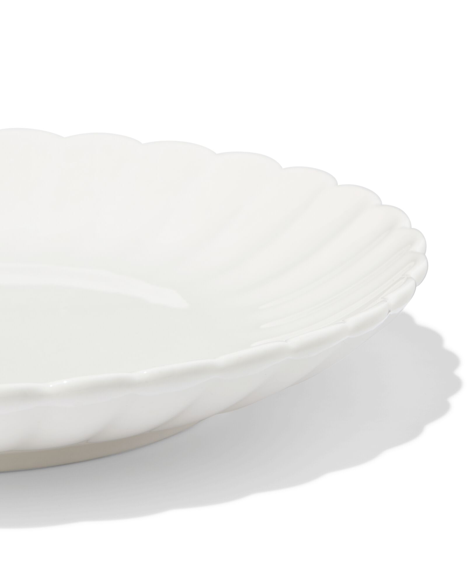 assiette &agrave; g&acirc;teau ⌀14x2cm fa&iuml;ence fleur blanche - 9650346 - HEMA