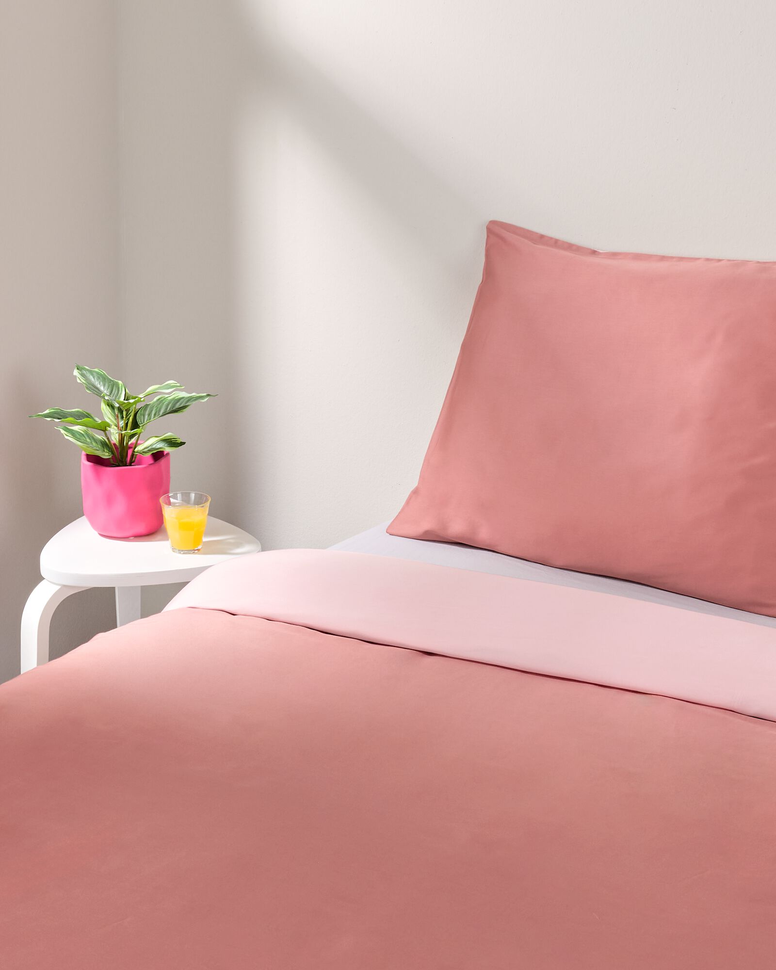 Bettbezug 140 &times; 200/220 cm Satin Rosa - 5750155 - HEMA