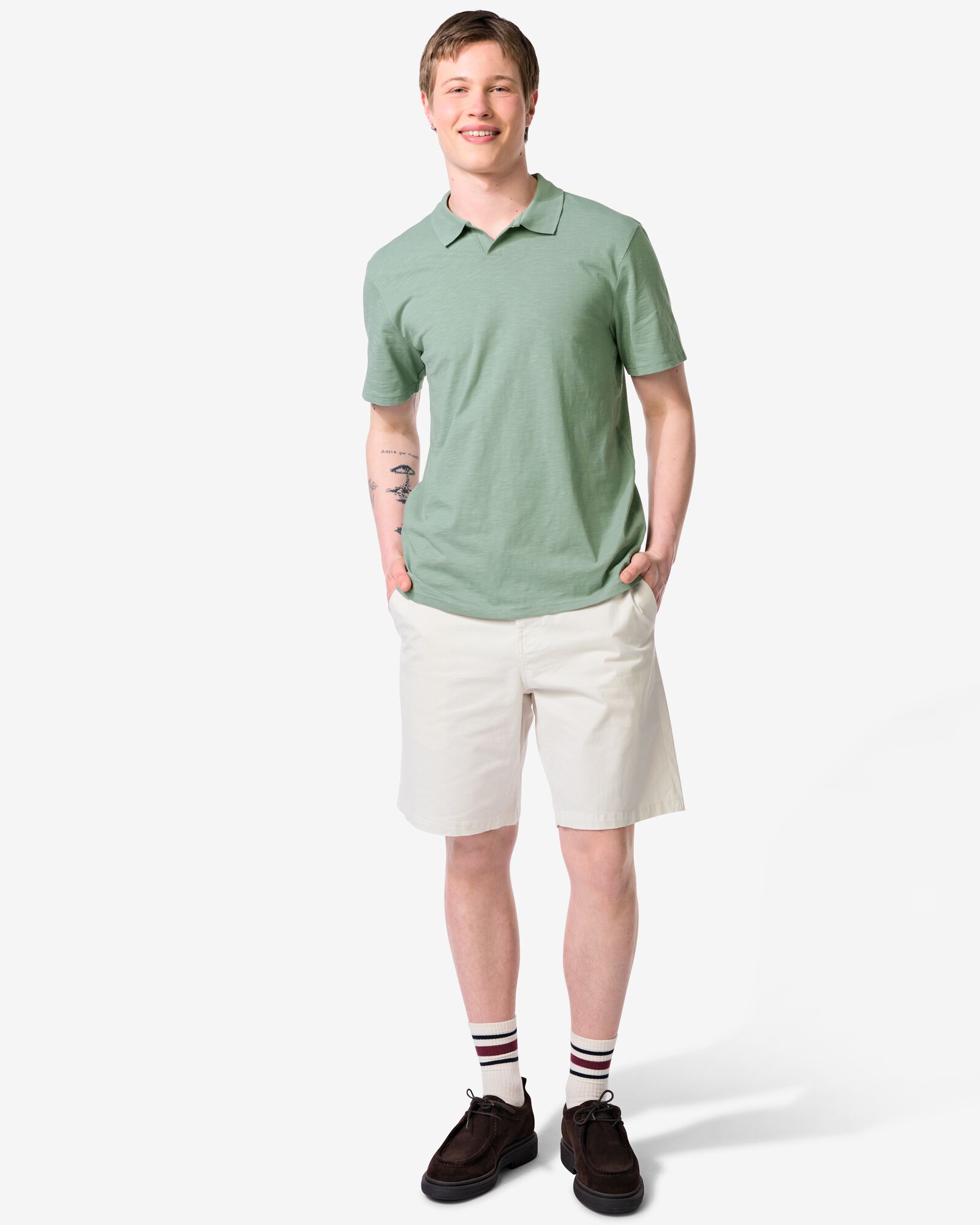 short homme Charly coupe r&eacute;guli&egrave;re chino blanc cass&eacute; blanc cass&eacute; - 2140920OFFWHITE - HEMA