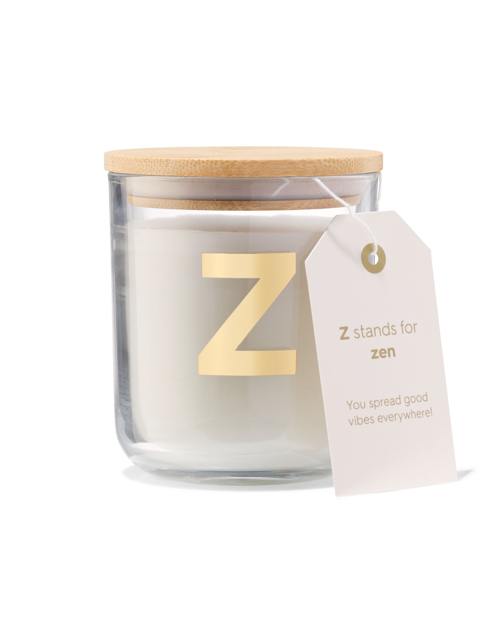 bougie en verre &Oslash;8x10cm lettre Z - 61100425 - HEMA