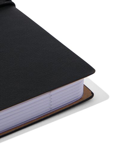 notitieboek gelinieerd PU zwart 12.9x17.8 - 14100141 - HEMA