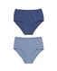 dames tailleslips stretch katoen - 2 stuks blauw XL - 19680928 - HEMA
