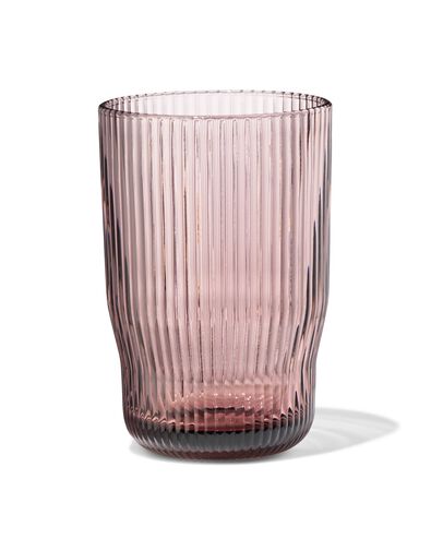 Longdrinkglas, 340 ml, Bergen, Glas, Streifenrelief, Bordeauxrot - 9401171 - HEMA