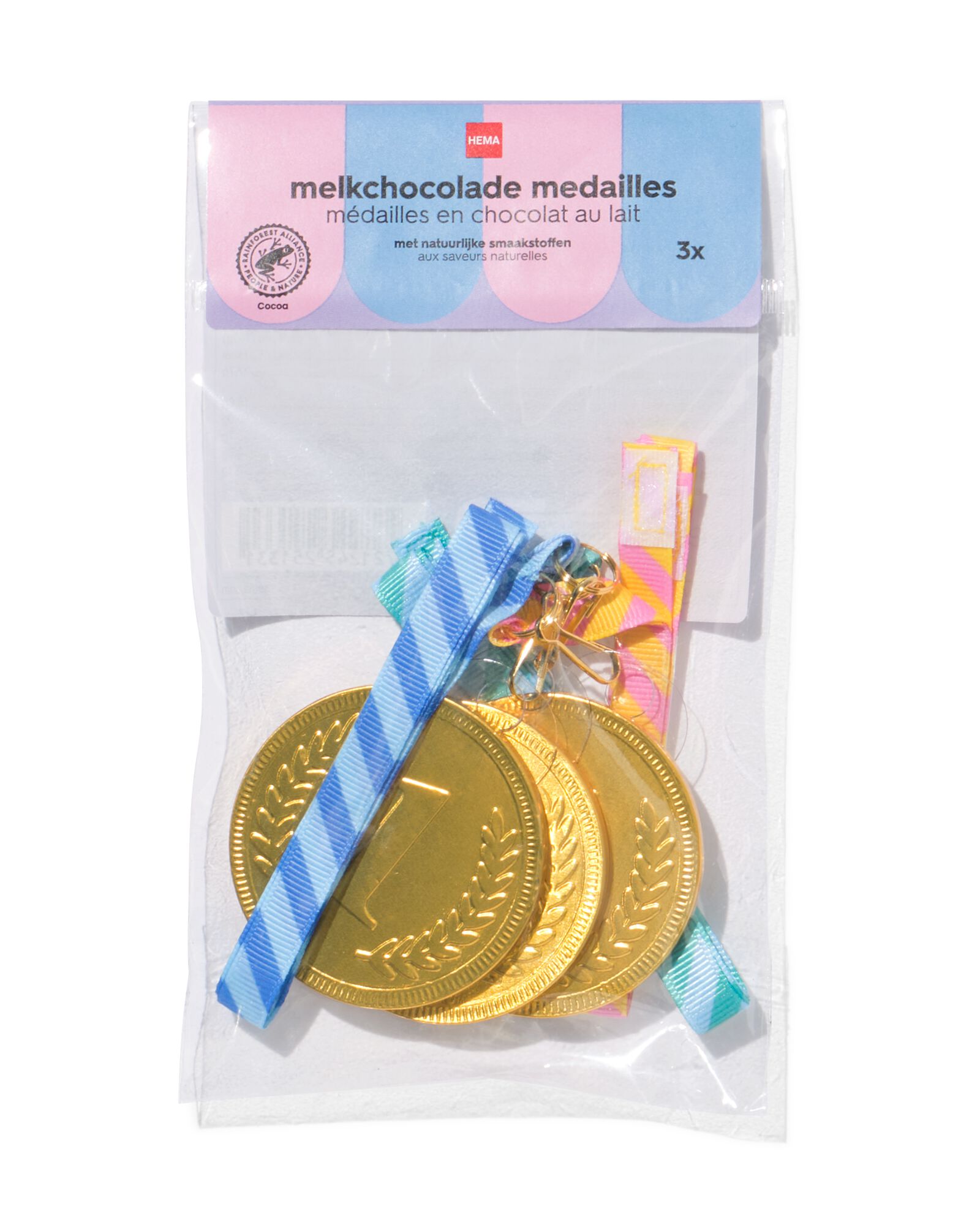 m&eacute;dailles en chocolat au lait - 3 pi&egrave;ces - 10200216 - HEMA
