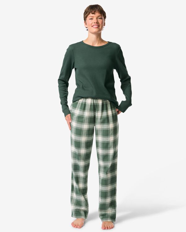 pyjama carreaux femme vert fonc&eacute; vert fonc&eacute; - 23401305DARKGREEN - HEMA
