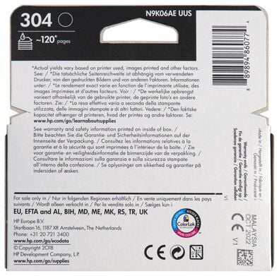 cartouche HP 304 noir - 38300104 - HEMA