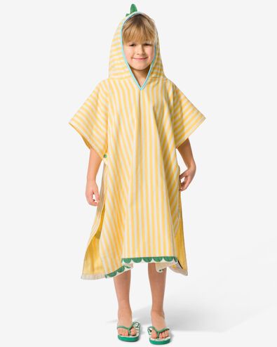 Kinderponcho 68 x 78 cm, Velours mit Krokodilstreifen - 5200255 - HEMA