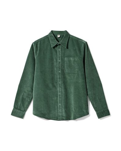 herenoverhemd Amir corduroy middengroen - 2170740MIDGREEN - HEMA