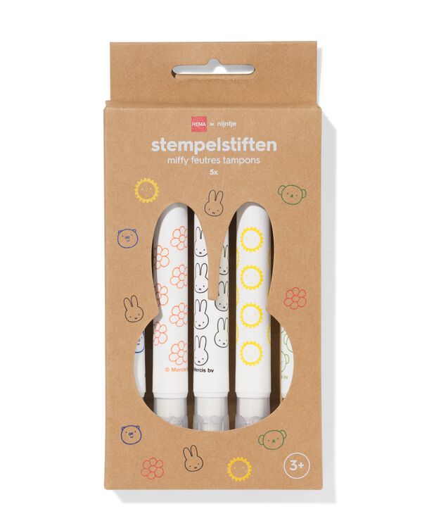 marqueurs &agrave; tampons Miffy - lot de 5 - 15900596 - HEMA