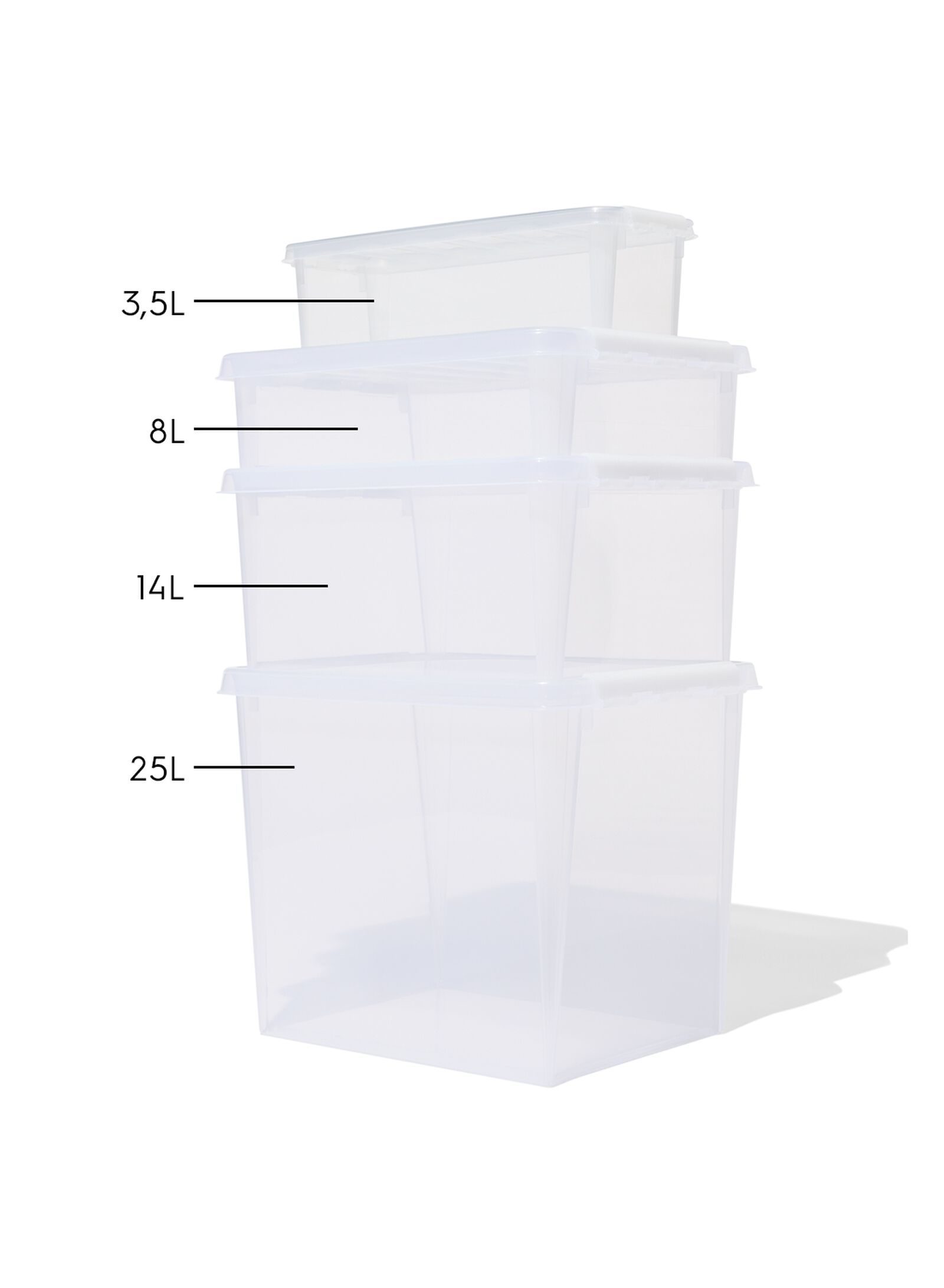 bo&icirc;te de rangement 3.5L Madrid transparent 38x14x11 38 x 14 x 11 Madrid - 39820001 - HEMA