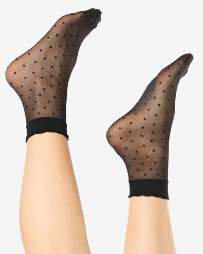 pantysokken fashion stippen zwart one size - 4022781 - HEMA