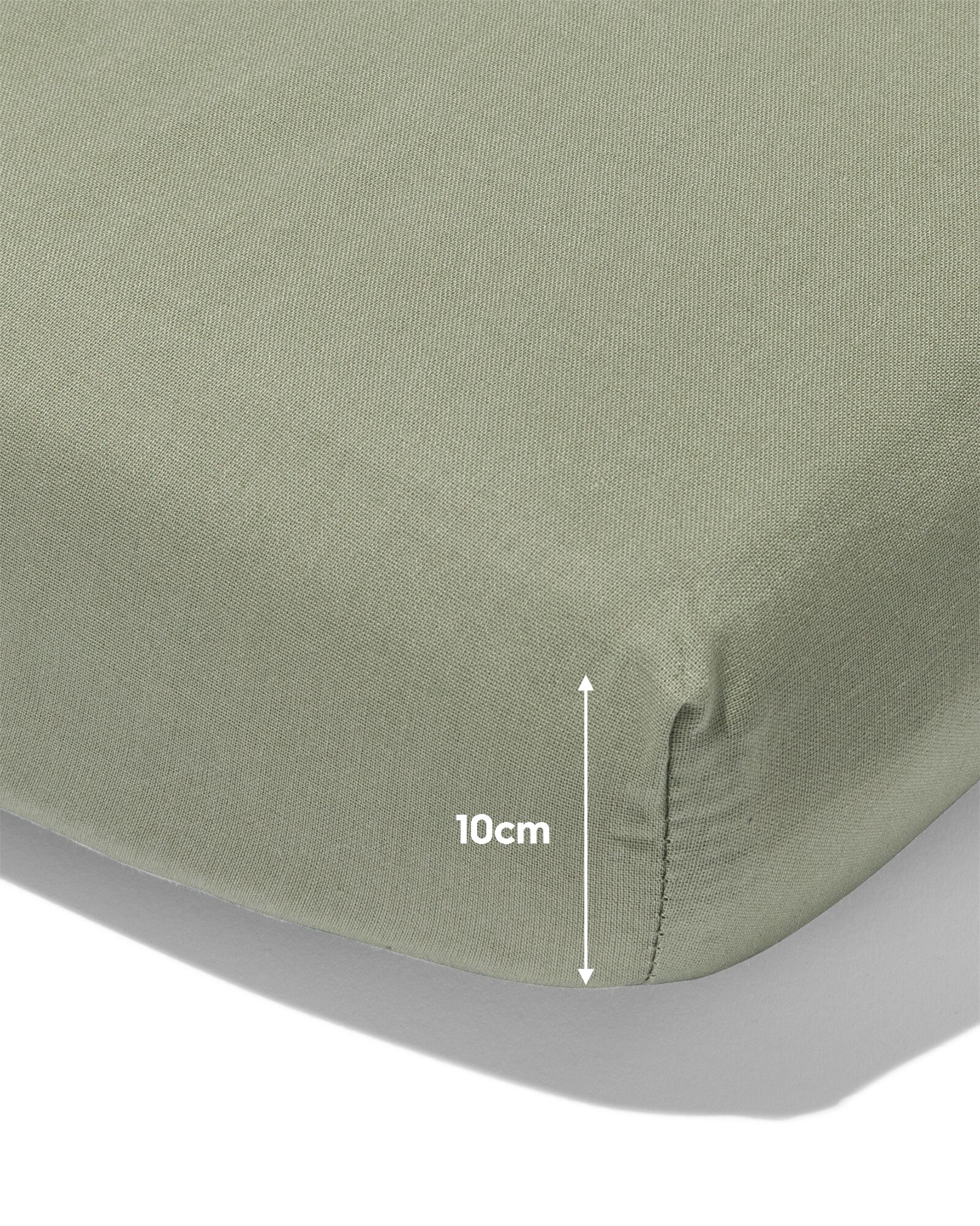 Topper-Spannbettlaken, Soft Cotton, 90 x 200 cm, grün - 5180082 - HEMA