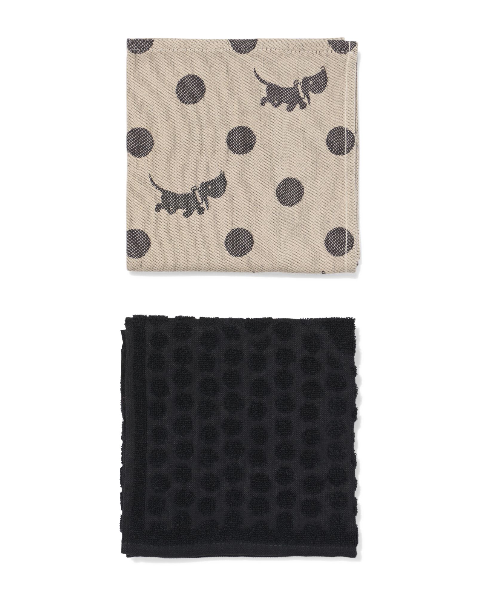 Takkie und Siepie Geschirrtuch- und K&uuml;chenhandtuch-Set beige &ndash; 2 St&uuml;ck - 5400177 - HEMA