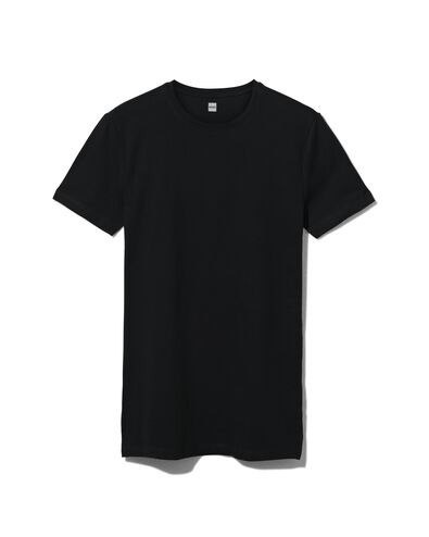 2er-Pack Herren-T-Shirts, Regular Fit, Rundhalsausschnitt, extralang schwarz S - 34277073 - HEMA