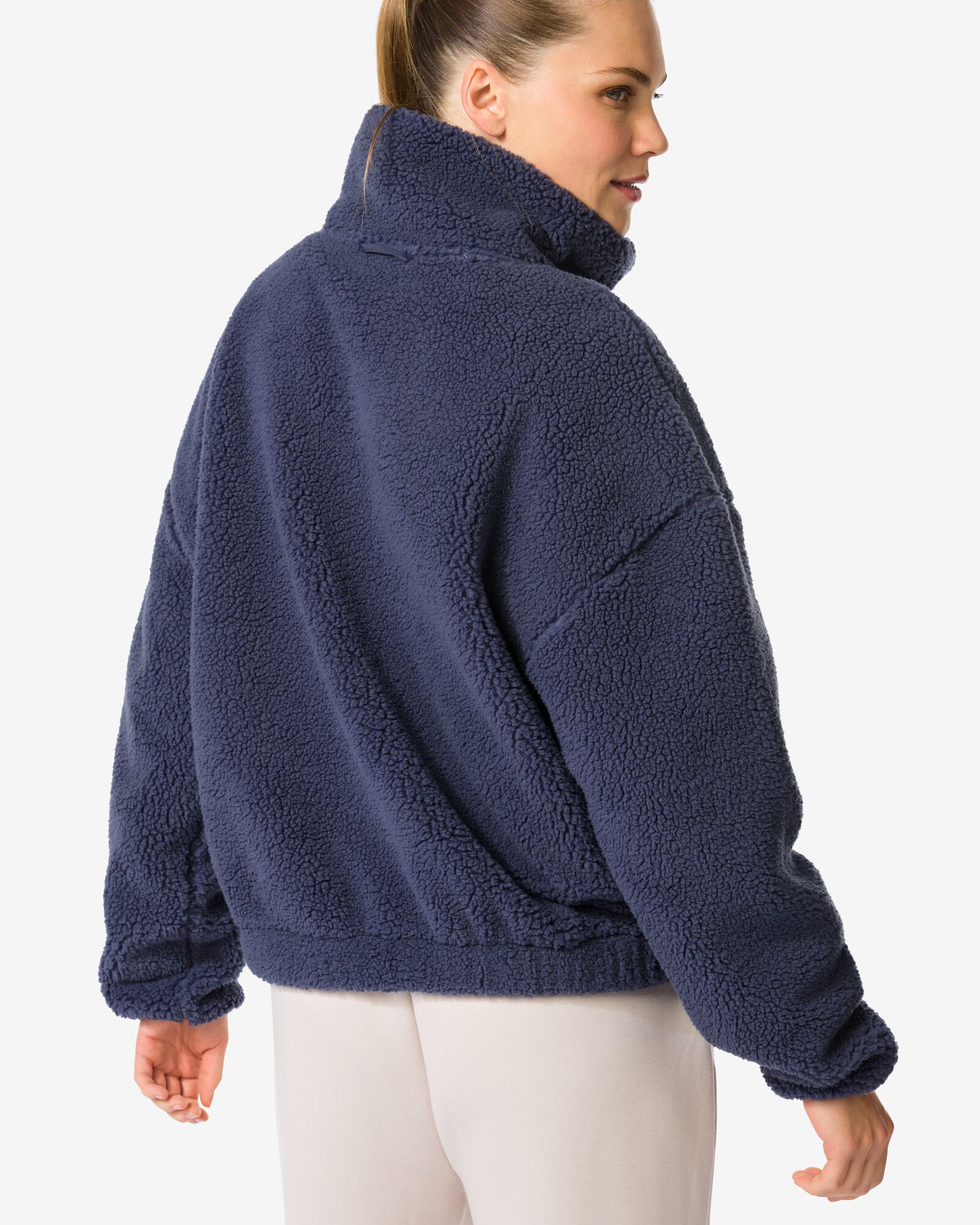 dames sherpa jas blauw - 36050100BLUE - HEMA