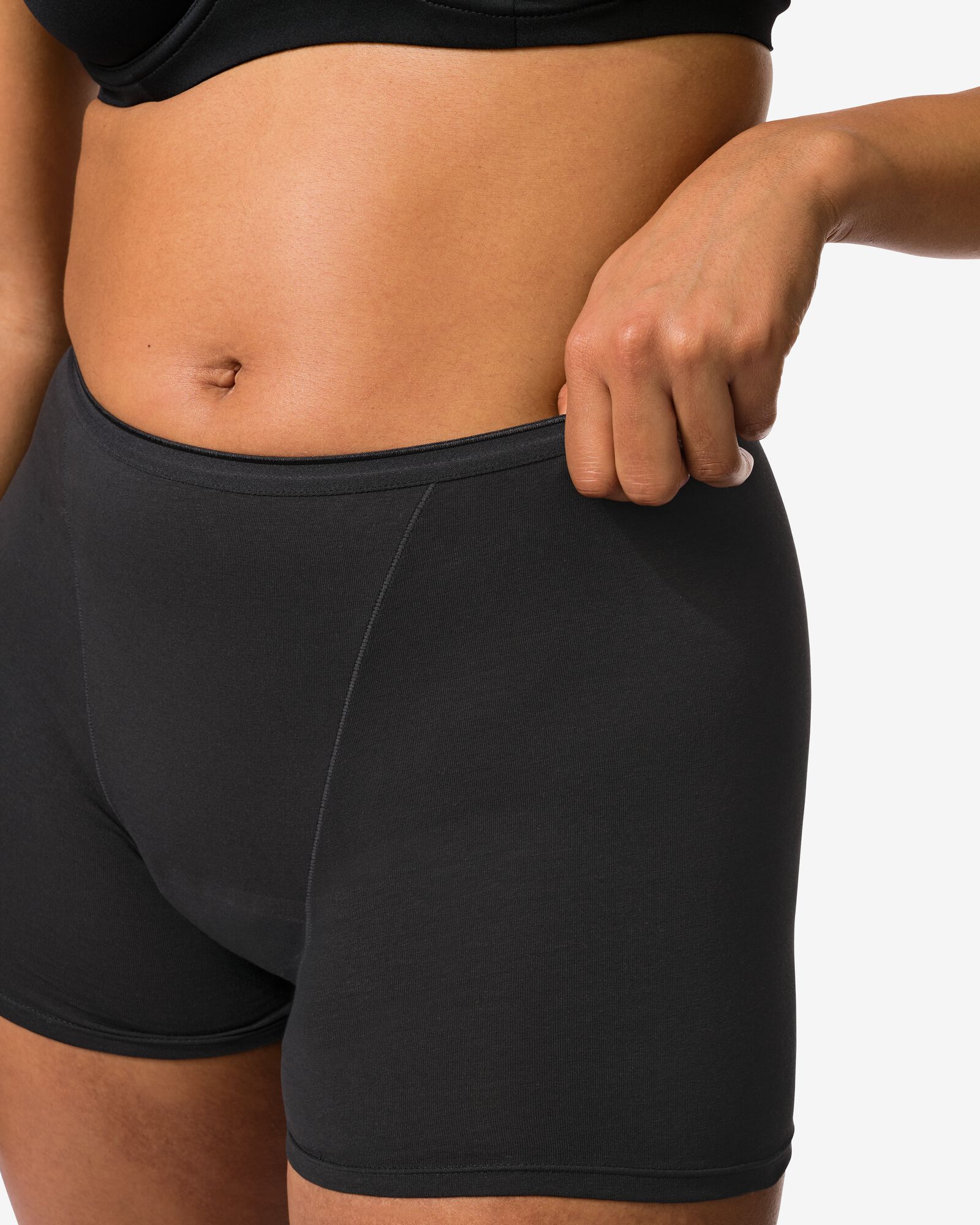 menstruatieboxer katoen hoge absorptie zwart zwart - 19611786BLACK - HEMA