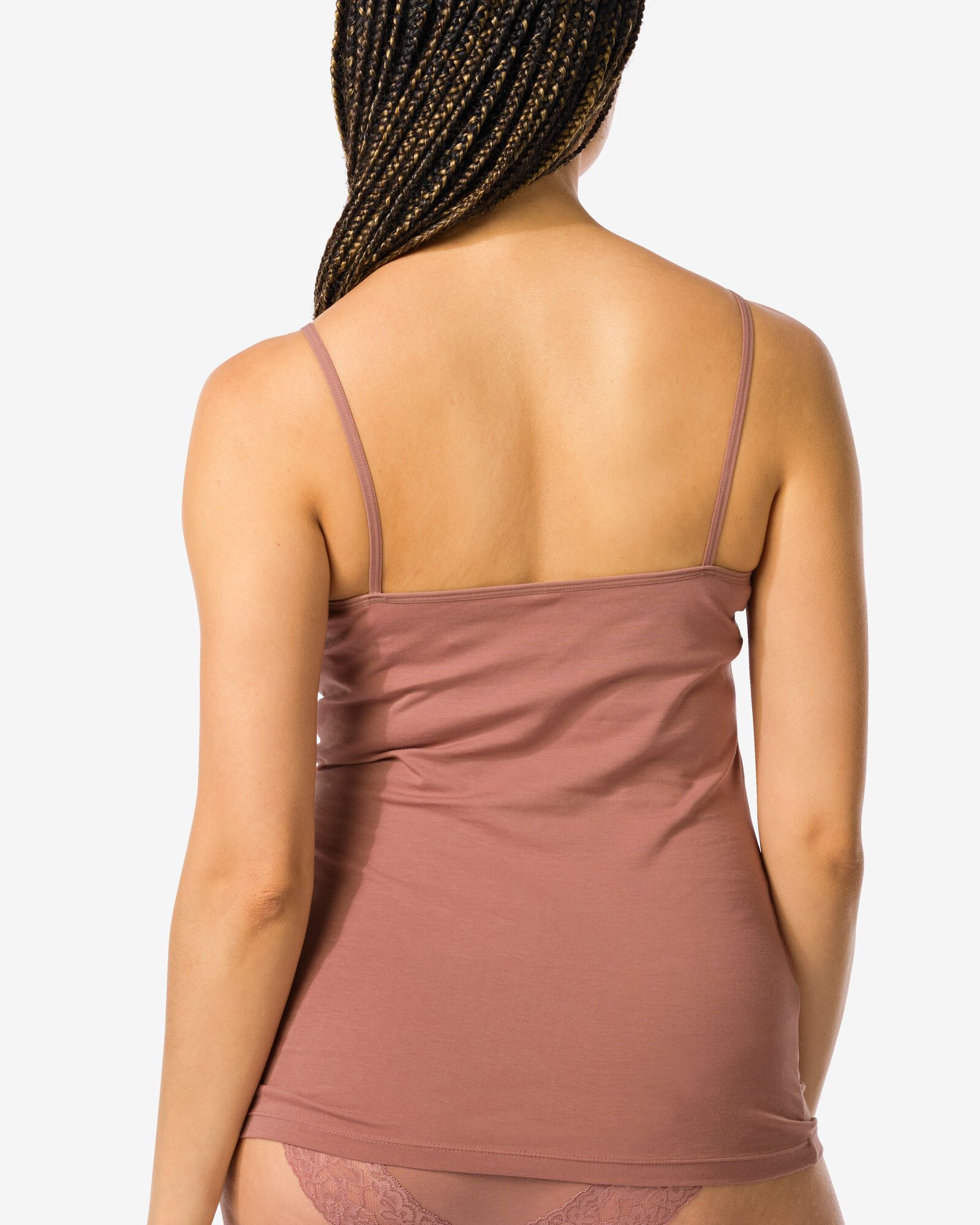 d&eacute;bardeur femme en coton &agrave; bretelles spaghetti marron clair marron clair - 19690554LIGHTBROWN - HEMA