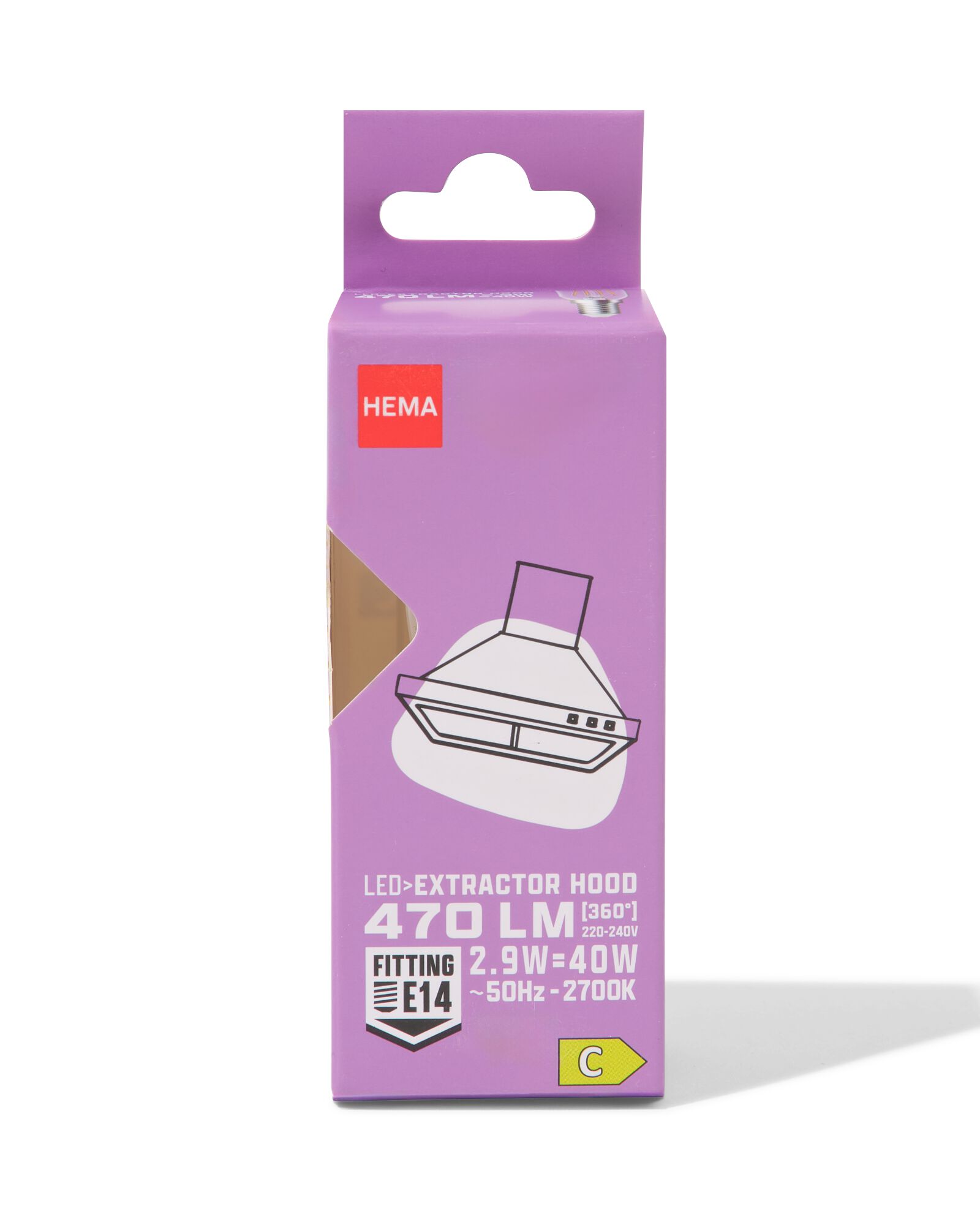 ampoule hotte aspirante LED transparent E14 4W 470 lm - 20000056 - HEMA