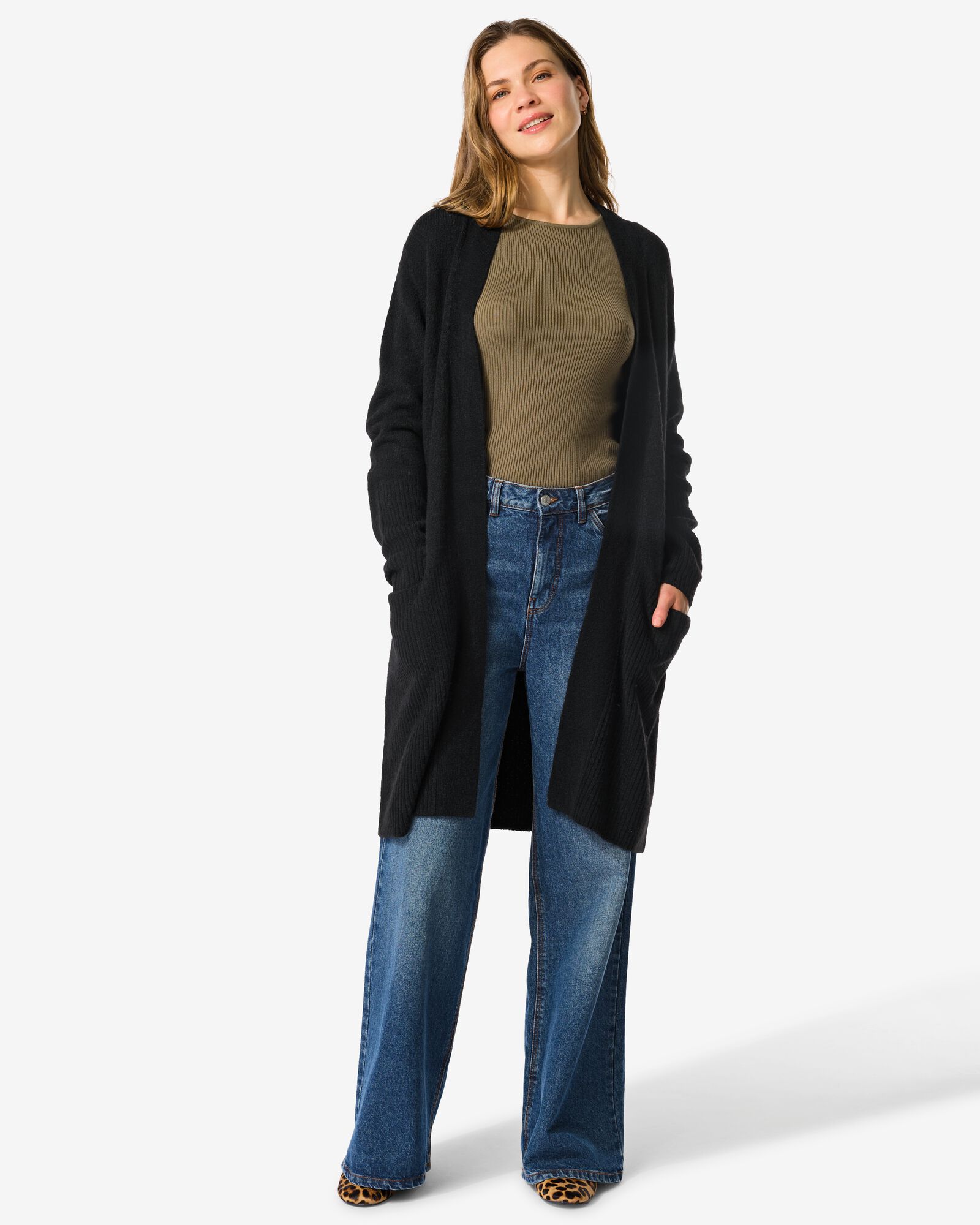 Damen-Strickjacke Lana schwarz - 1000028466 - HEMA