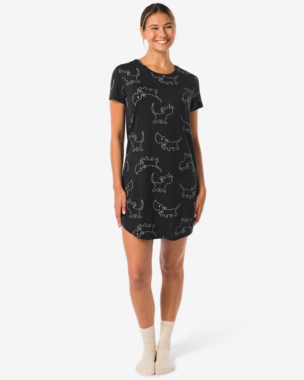 Chemise de nuit femme microfibre Takkie noir noir - 23401290BLACK - HEMA