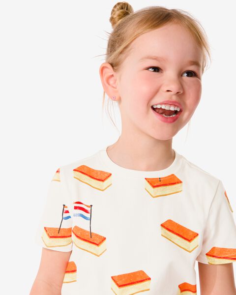 t-shirt enfant avec tompouces orange blanc cassé blanc cassé - 1000030936 - HEMA