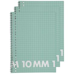 3 cahiers à spirale A4 - à carreaux 10 x 10 mm - 14101656 - HEMA
