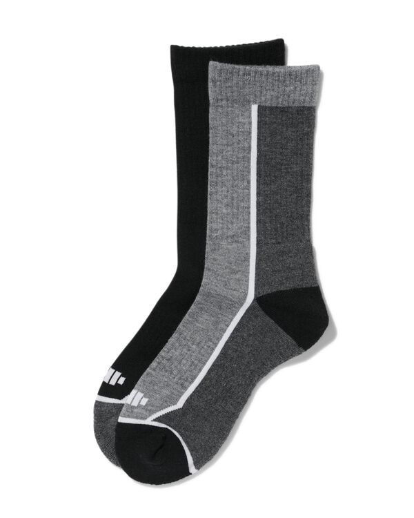 chaussettes de randonn&eacute;e - 2 paires noir noir - 4130020BLACK - HEMA