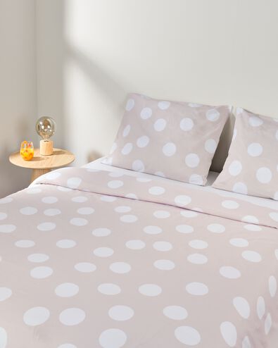 housse de couette 200x200/220 coton doux pois beige - 5750141 - HEMA