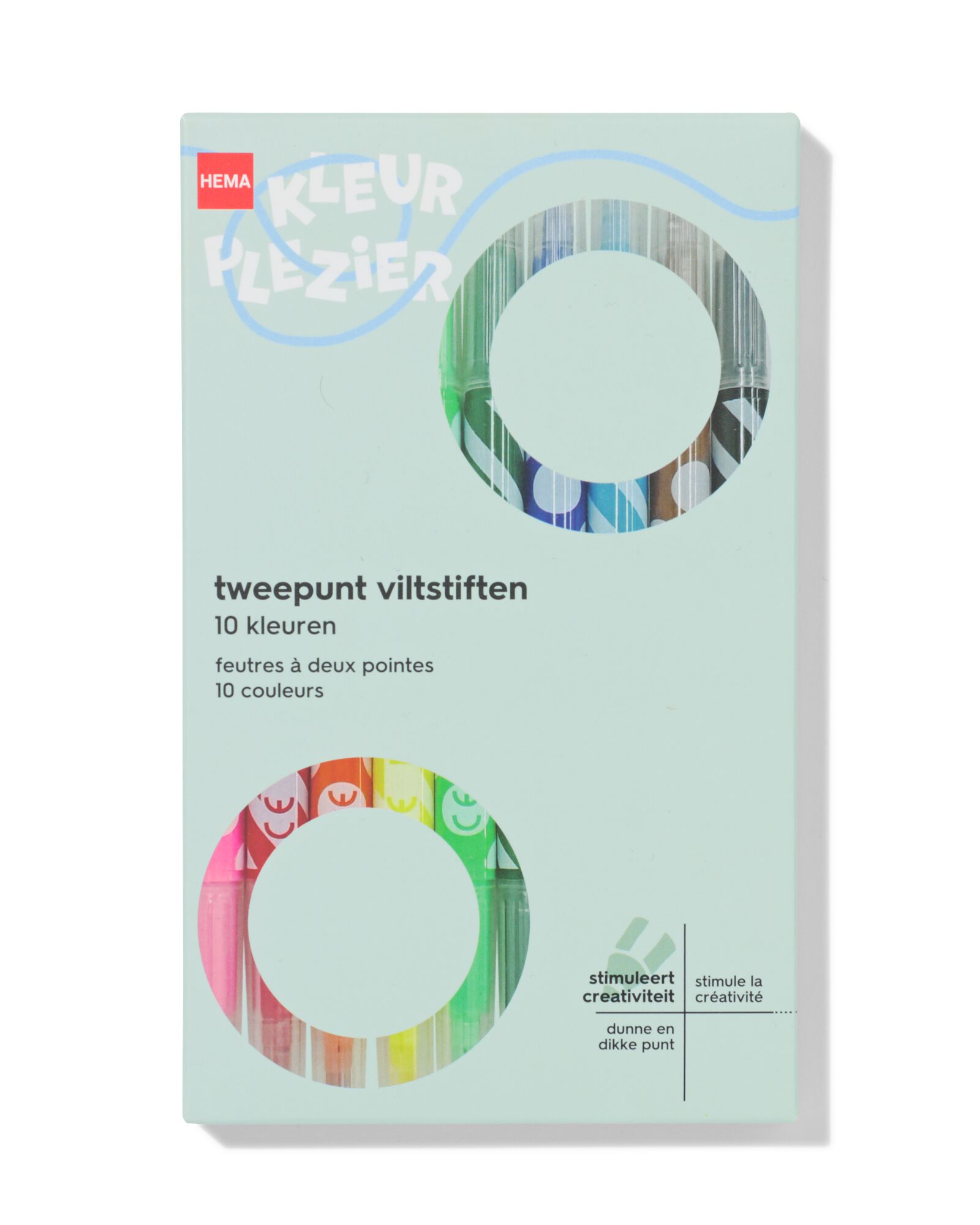 tweepunt viltstiften 10 kleuren - 15900216 - HEMA