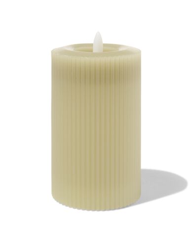bougie nervur&eacute;e LED avec cire &Oslash;7.5x12.5 vert clair - 13550058 - HEMA