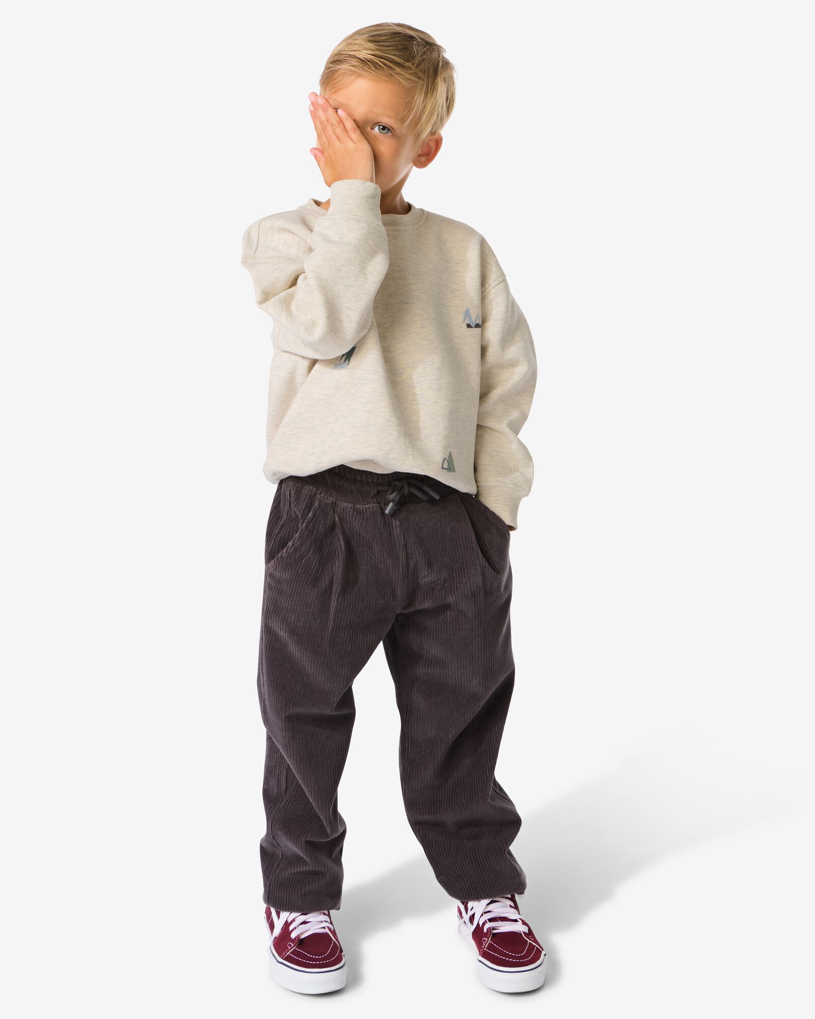 pantalon velours corduroy gris - 30704906GREY - HEMA