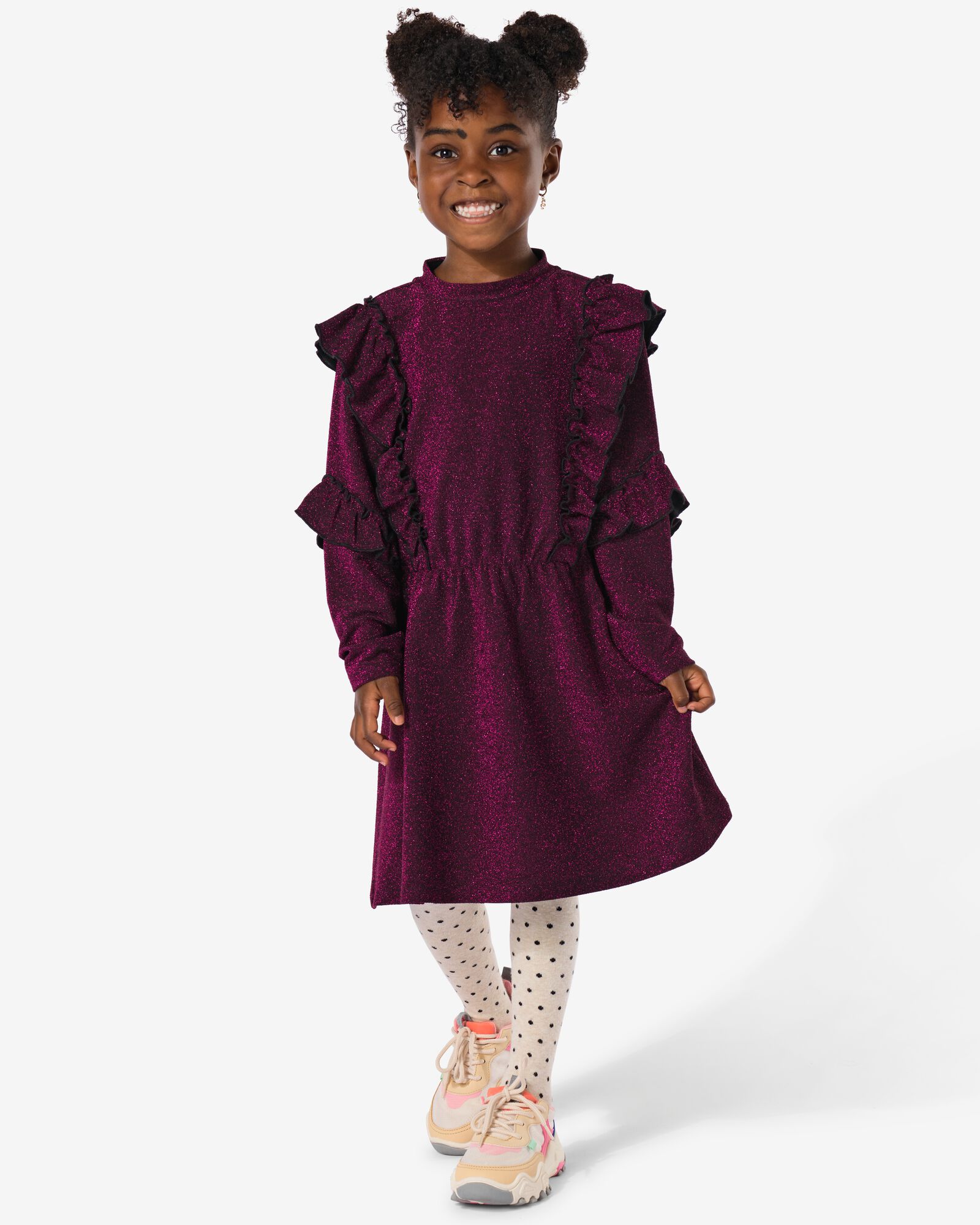 M&auml;dchenkleid, R&uuml;sche  rosa - 30881962PINK - HEMA