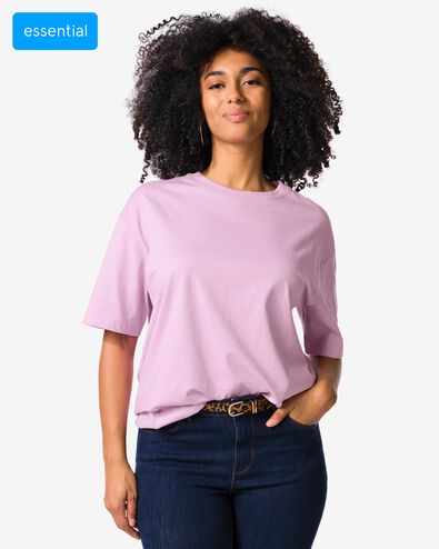 t-shirt femme Do large coupe oversize lilas lilas - 36210340LILAC - HEMA
