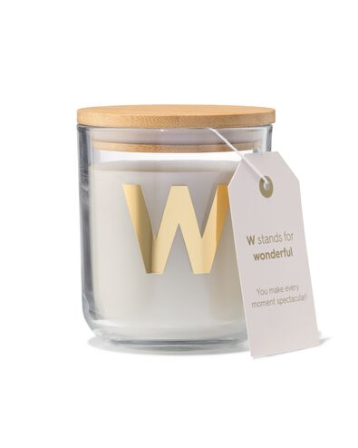 bougie en verre &Oslash;8x10cm lettre W - 61100422 - HEMA