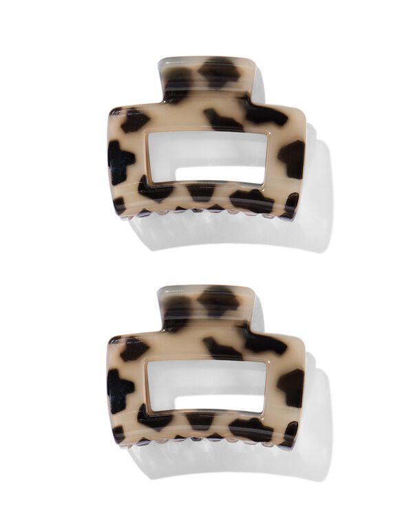 haarklemmen 5 cm - 2 stuks tortoise - 11870072 - HEMA