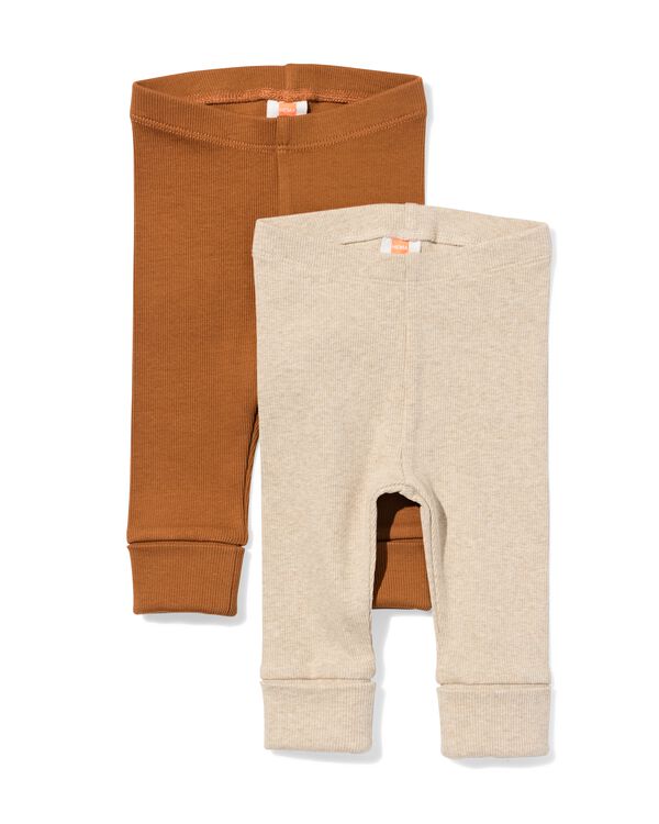 leggings &eacute;volutifs c&ocirc;tel&eacute;s b&eacute;b&eacute; - lot de 2 marron marron - 33044770BROWN - HEMA