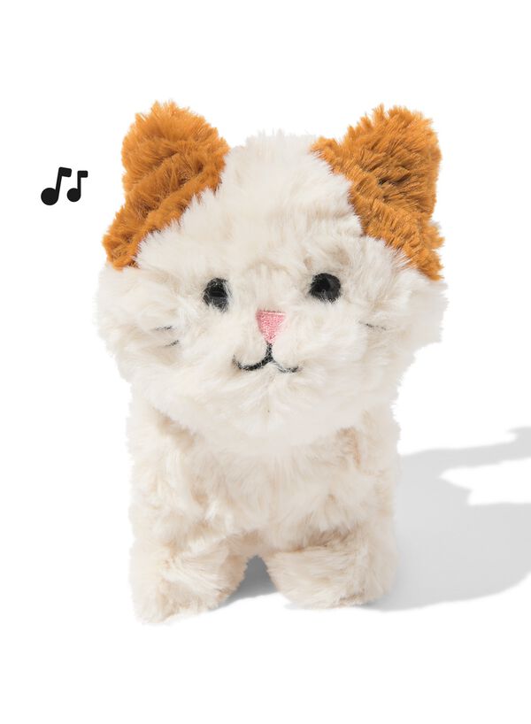 robot chat en peluche 17x14x7,5cm - 15100272 - HEMA
