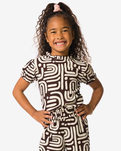t-shirt enfant jersey abstrait marron fonc&eacute; marron fonc&eacute; - 30862265DARKBROWN - HEMA