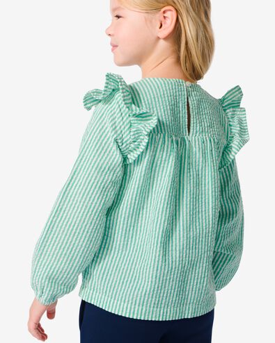 Kinder-Bluse mit Rüsche grün 122/128 - 30835263 - HEMA
