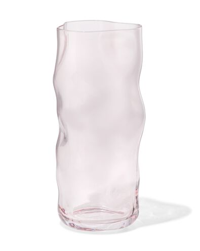 vaas ⌀10x26cm glas organisch roze - 13326022 - HEMA